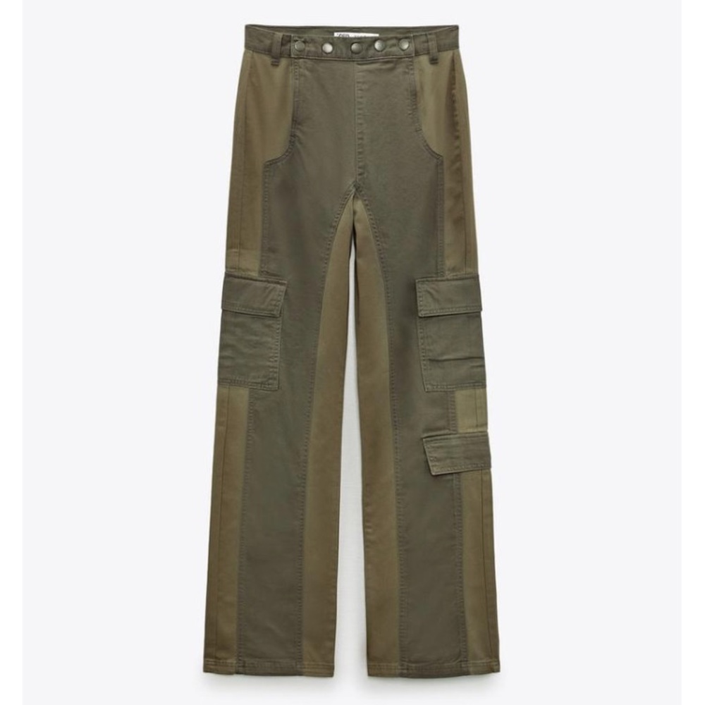 Zara ZW THE CONTRAST STRAIGHT PANTS